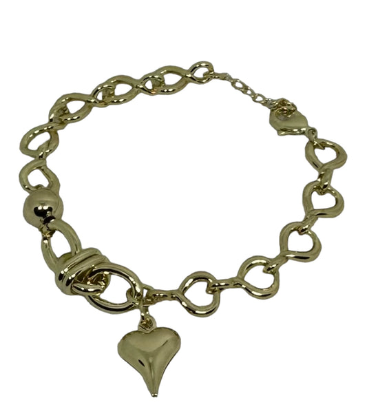 Heart and Rolo Link Bracelet